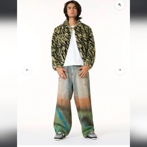 Supermade Street Gradient Ink Splattered Straight Leg Men's Jeans Size XXL NWT